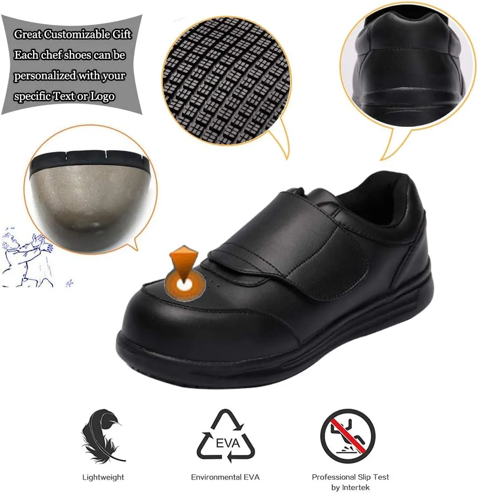 YOWESHOP Personalized Customized Work Shoes for Men Steel Toe Slip Resistant Safety Shoes with Magic Tape